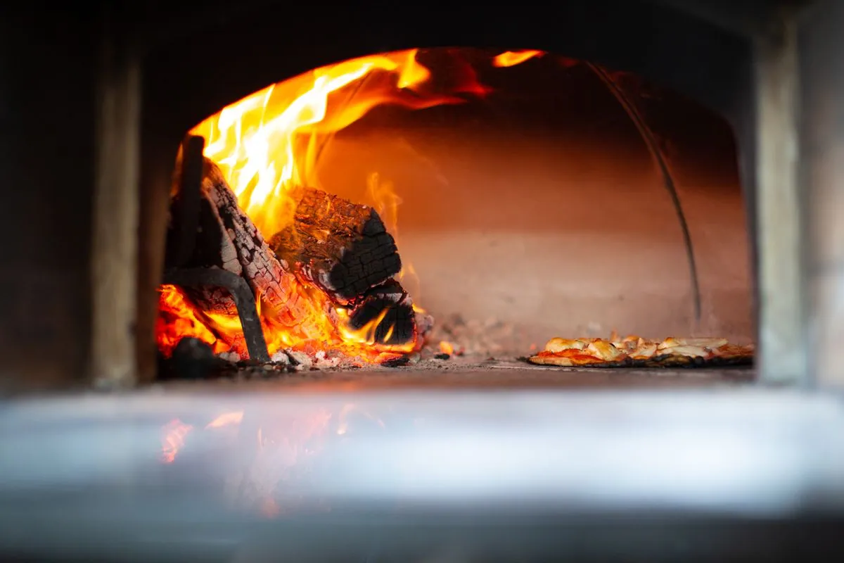 File de visiteurs devant un food truck pizza lors d'un festival en plein air